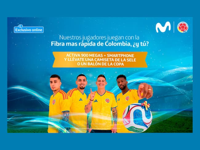 Movistar y su fibra óptica lo premian con productos de la Selección Colombia: acá la información