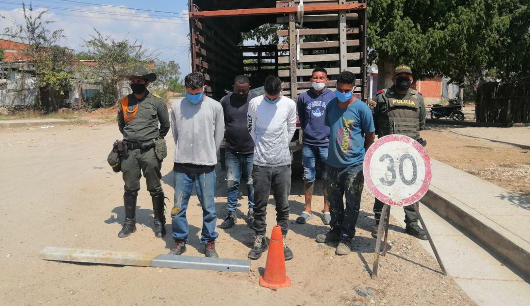 Los cinco sujetos capturados fueron dejados a disposición de la Fiscalía