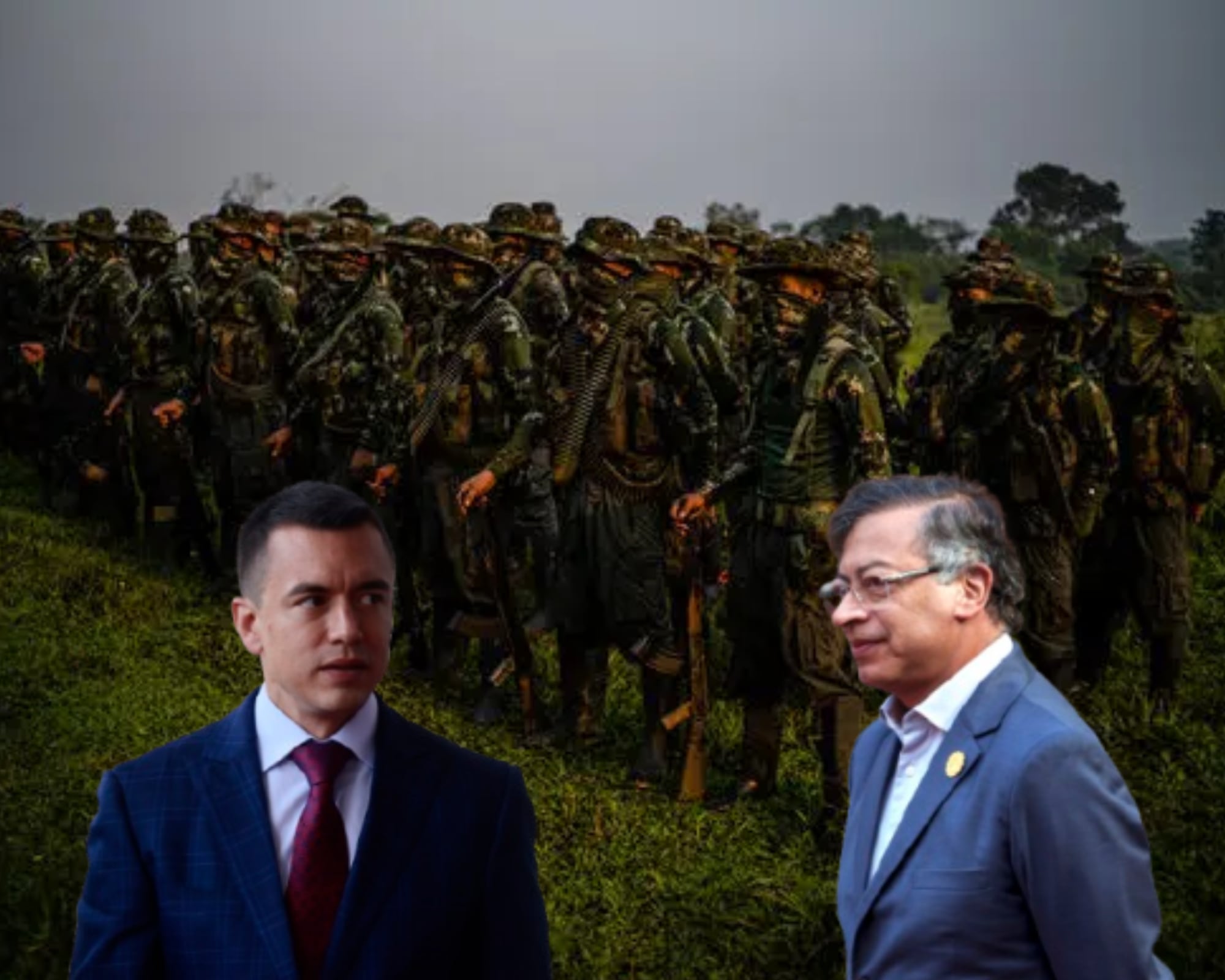 El mandatario ecuatoriano dijo tener información sobre el ingreso de guerrilleros desde el lado colombiano y pidió a Gustavo Petro dejar de “exportar problemas”.
(Foto:   Caracol Radio / Getty / Cortesía)