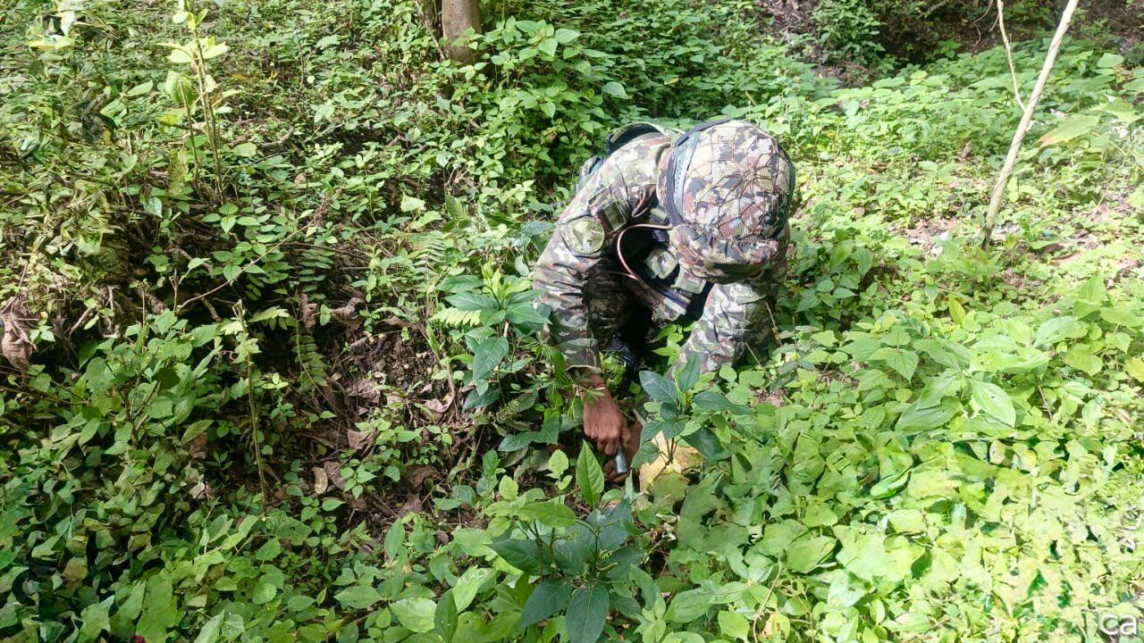 Los elementos fueron ubicados en el sector rural. Crédito: Ejército Nacional.