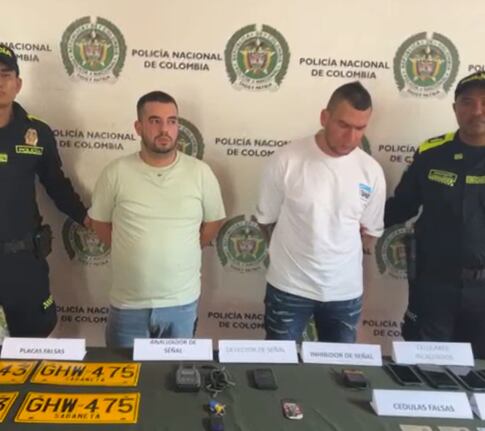 Los capturados de la red. Foto: cortesía Policía de Barranquilla.