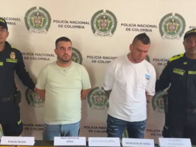 Los capturados de la red. Foto: cortesía Policía de Barranquilla.