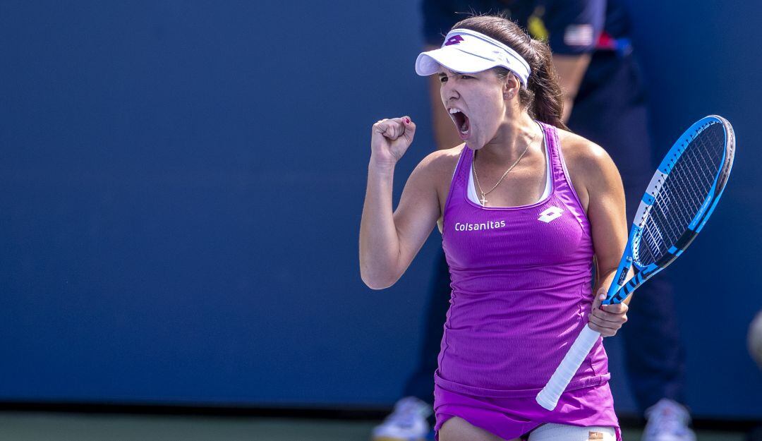 María Camila Osorio festeja una victoria en el US Open Junior del 2019.