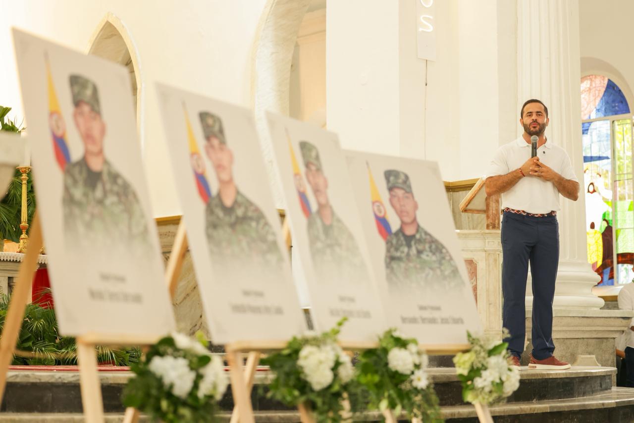 Decretan dos días de duelo en memoria de los ocho soldados cordobeses fallecidos en Puerto Leguízamo. Crédito: Prensa Gobernación de Córdoba