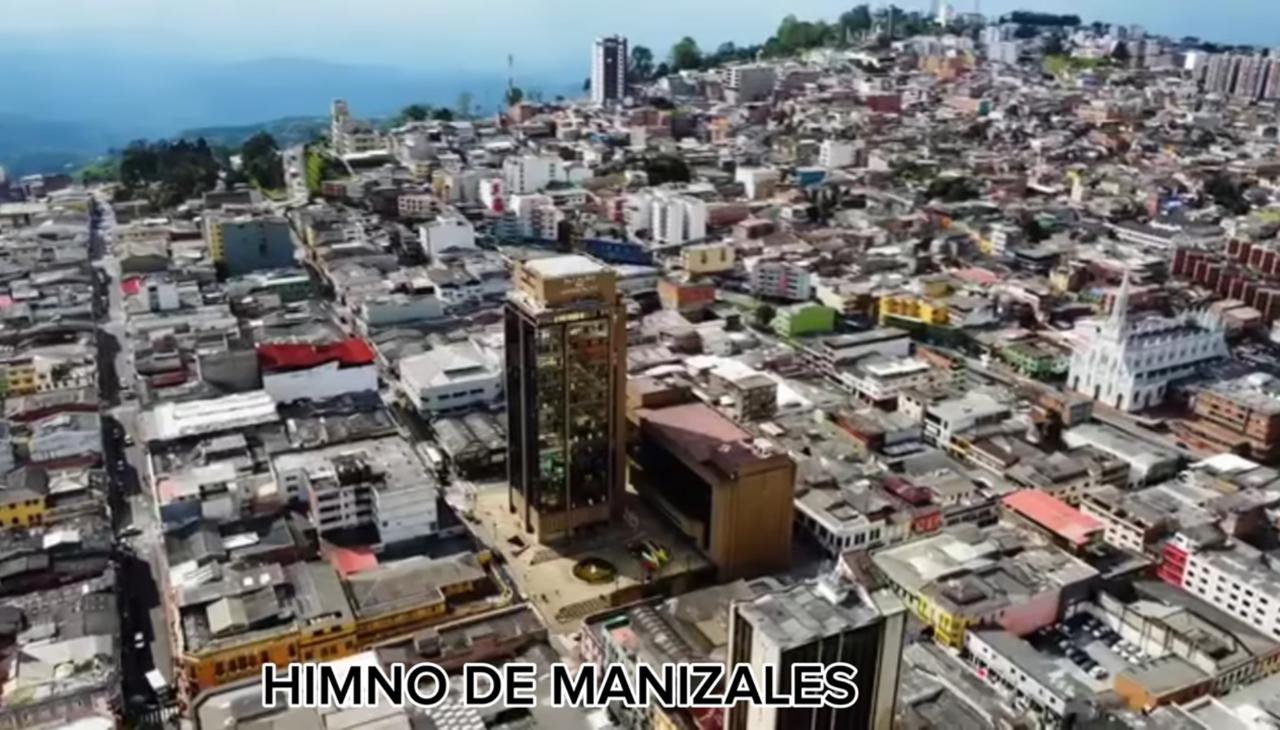 Captura de pantalla del video del himno contratado.