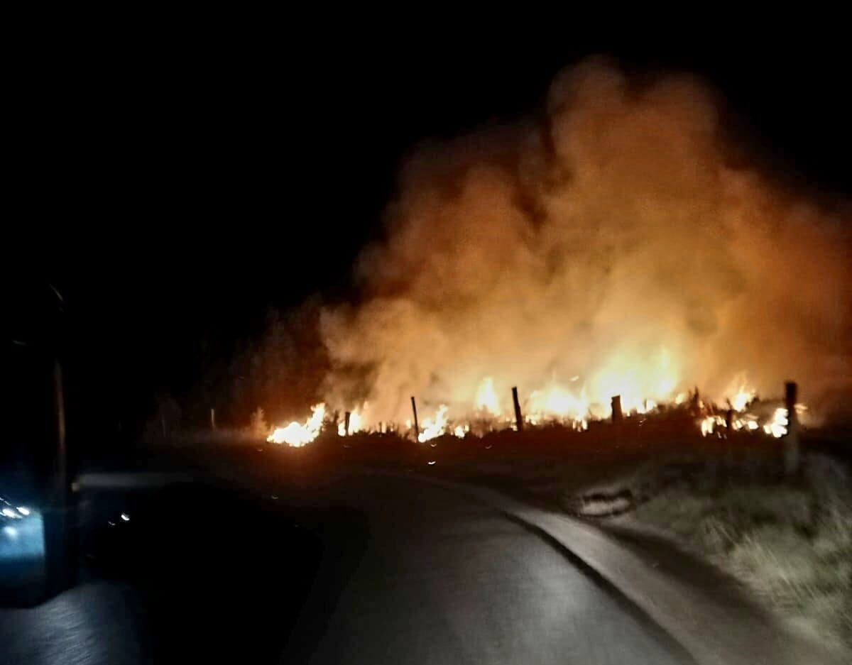 Incendio en Cómbita / Cortesía: Cuerpo de Bomberos de Cómbita.