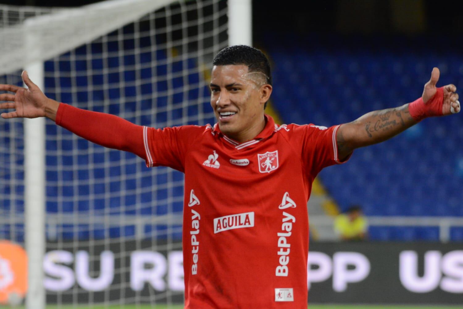 Cristian Barrios celebrando su gol / Colprensa