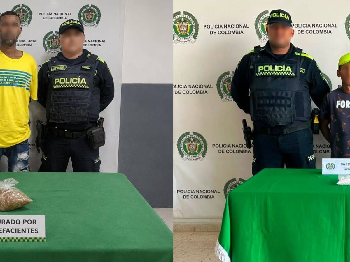 Policía captura en flagrancia a alias Pirra y El Canario vendiendo droga en vía pública