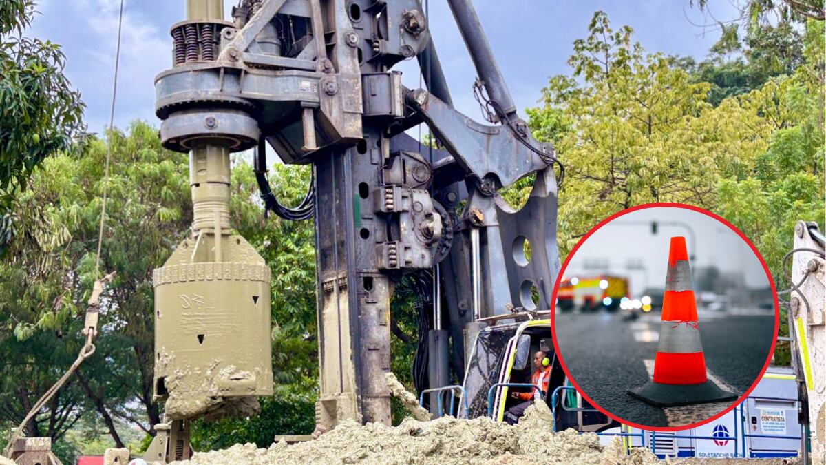 Obras del viaducto por el Metro de la 80 (créditos: Alcaldía de Medellín y GettyImages)