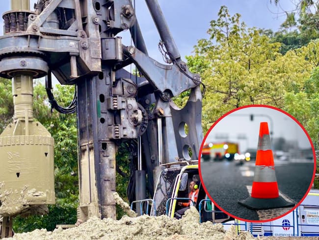 Obras del viaducto por el Metro de la 80 (créditos: Alcaldía de Medellín y GettyImages)