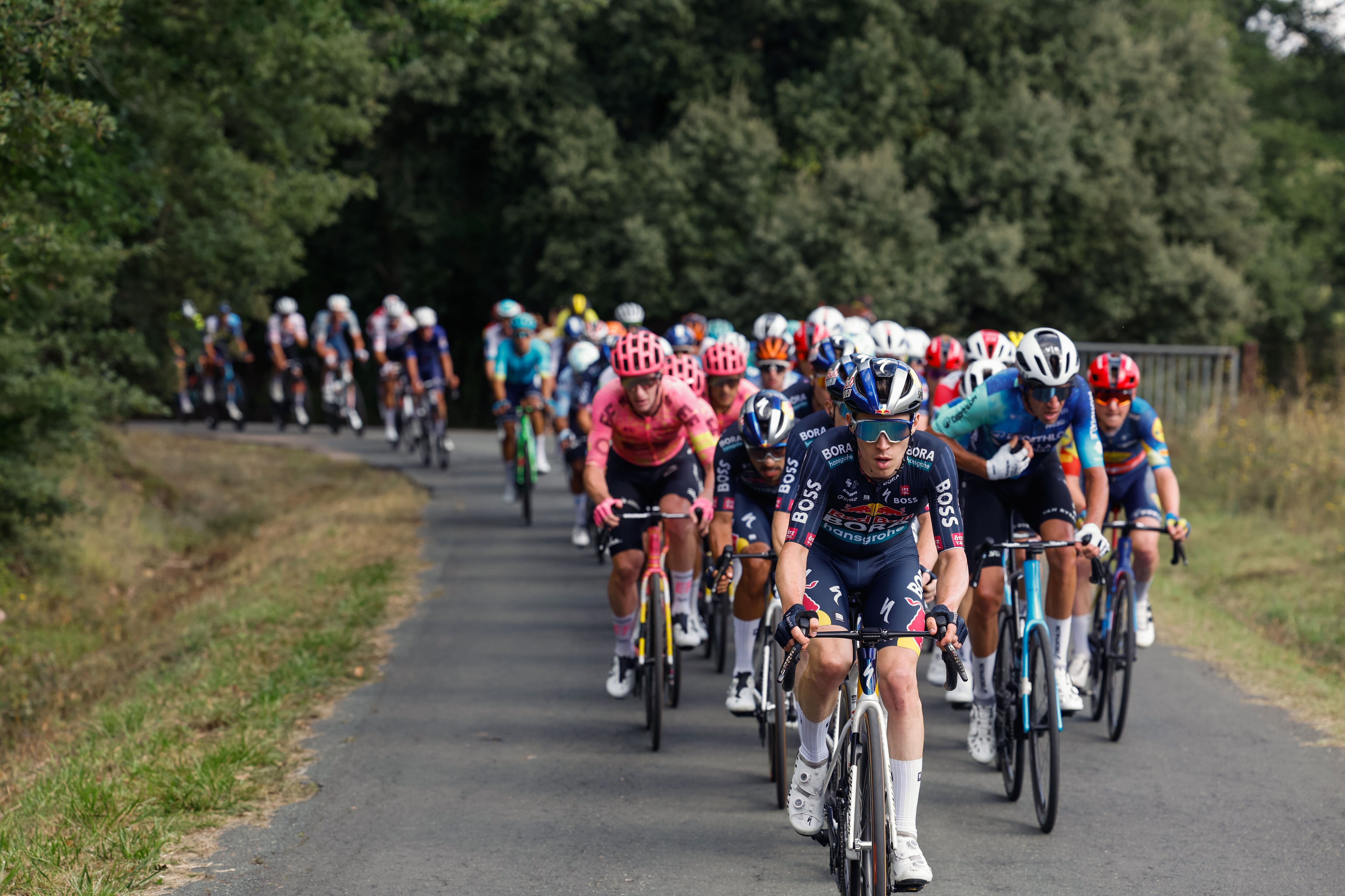 El pelotón en la ascensión final de la 19 etapa de la Vuelta a España 2024 - EFE/ Javier Lizón