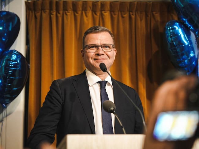 The National Coalition Chairman Petteri Orpo gives speaks to supporters at the party&#039;s parliamentary election party, following the Finnish parliamentary elections, on April 2, 2023, in Helsinki. - Finland&#039;s Social Democratic Prime Minister Sanna Marin conceded defeat in Sunday&#039;s general election after her party finished third behind the centre-right and the far-right, which posted a record score. (Photo by Alessandro RAMPAZZO / AFP) (Photo by ALESSANDRO RAMPAZZO/AFP via Getty Images)