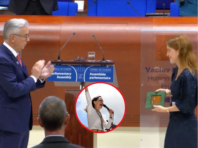 La líder opositora venezolana María Corina Machado ganó hoy el premio Václav Havel de Derechos Humanos que concede anualmente el Consejo de Europa. El premio lo recibió su hija Ana Corina Machado.