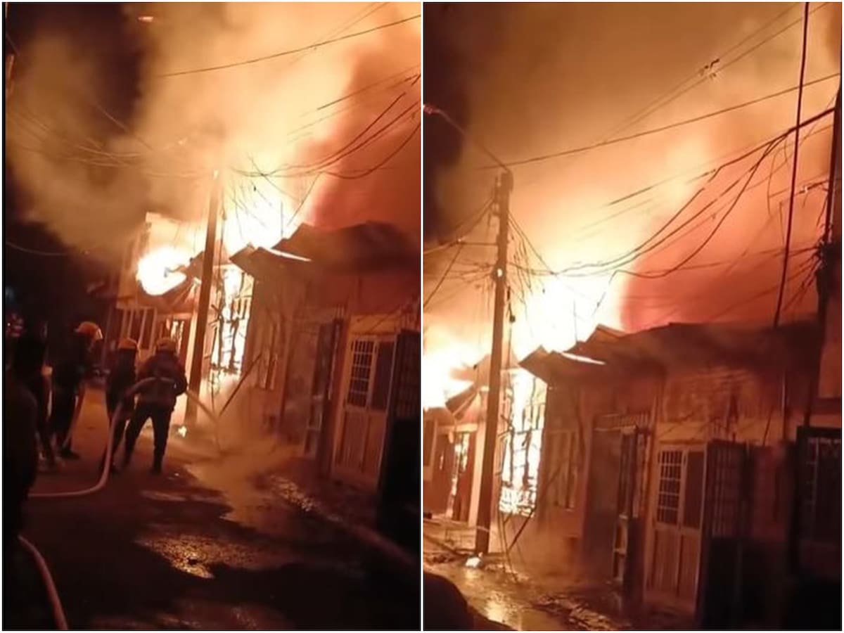 Incendio estructural arrasó con varias viviendas en el barrio Antonio Nariño de Ibagué