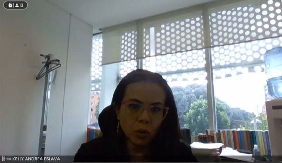 Kelly Eslava en audiencia en la Corte.
