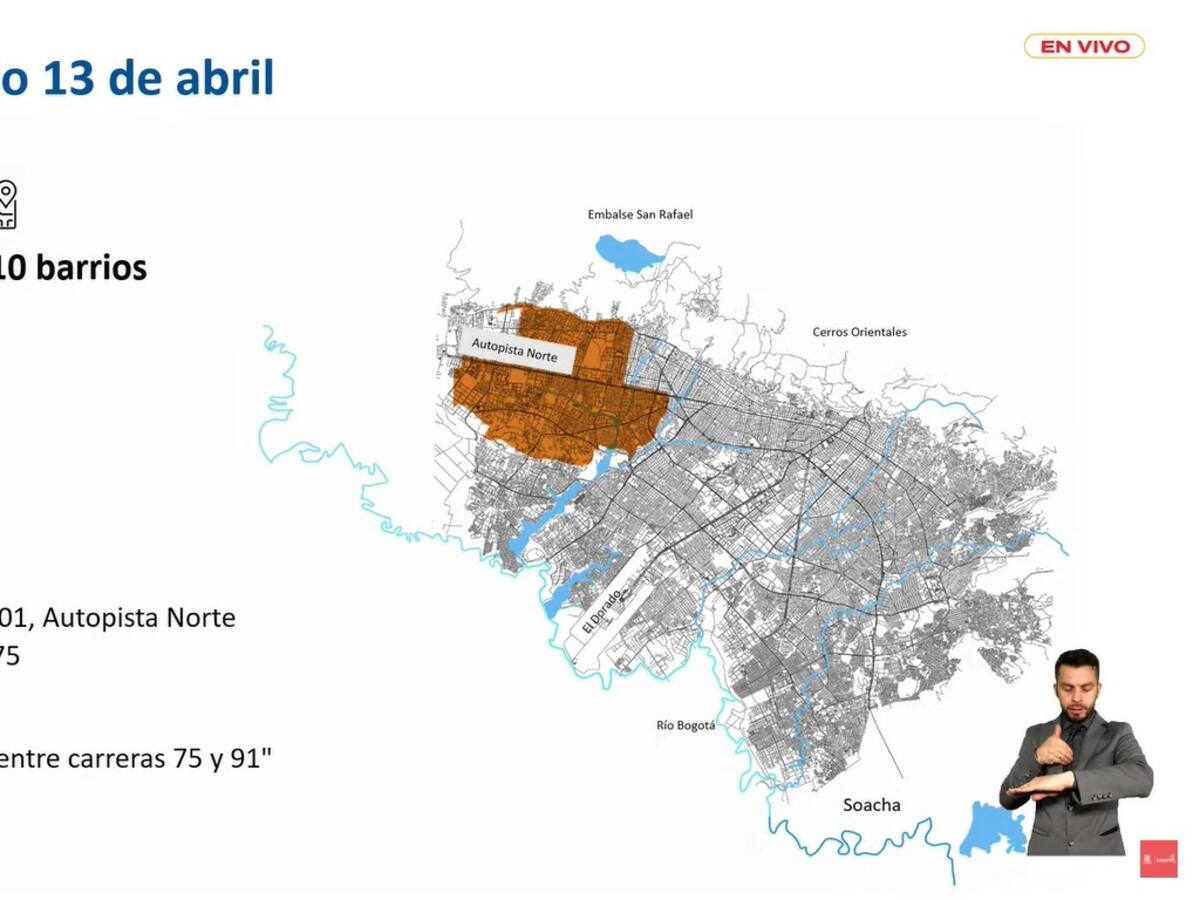 Racionamiento de agua en Bogotá: barrios que no tendrán servicio este sábado 13 de abril