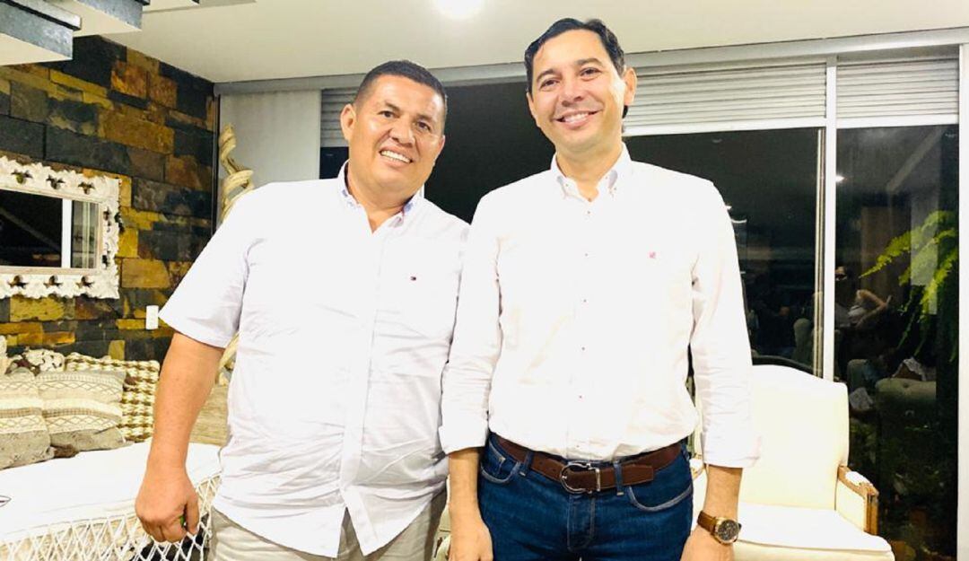 Exgerente del IMDRI Alejandro Ortiz y el alcalde de Ibagué Andrés Hurtado