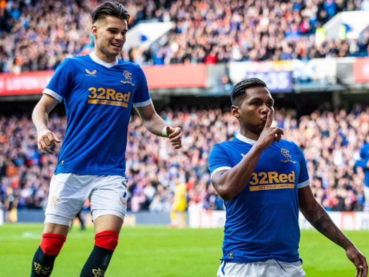 Alfredo Morelos le entregó la victoria al Rangers sobre el Hibernian