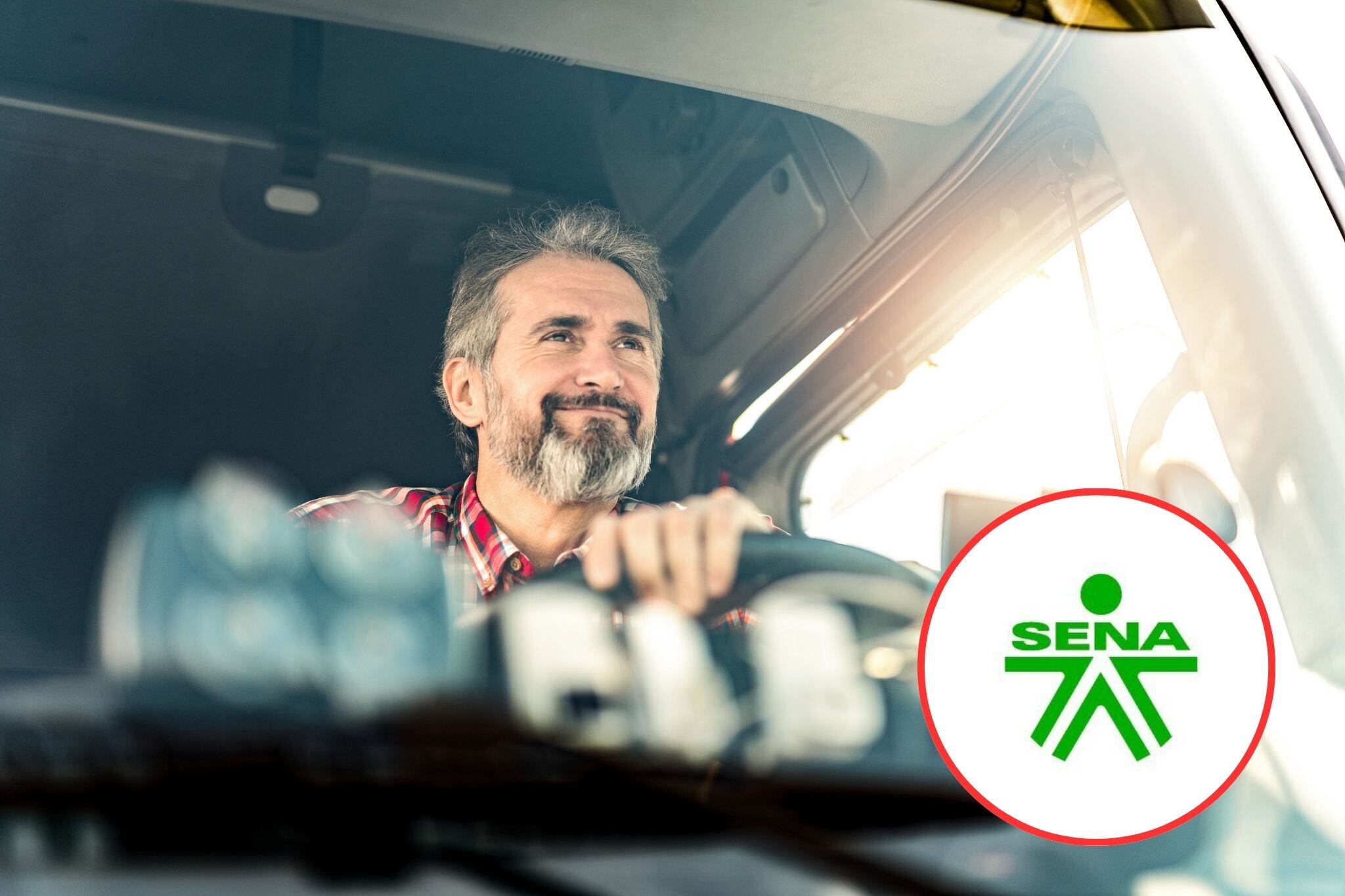 Imagen de referencia sobre conductor y logo del SENA. / Getty Images y Twitter