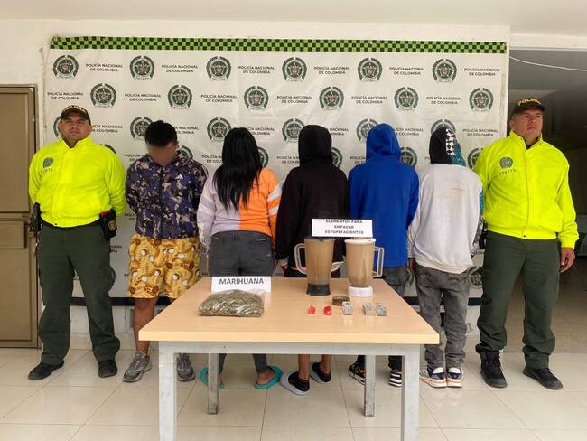 Banda delincuencial conformada por 7 adolescentes y 2 adultos . Foto Policía Huila.