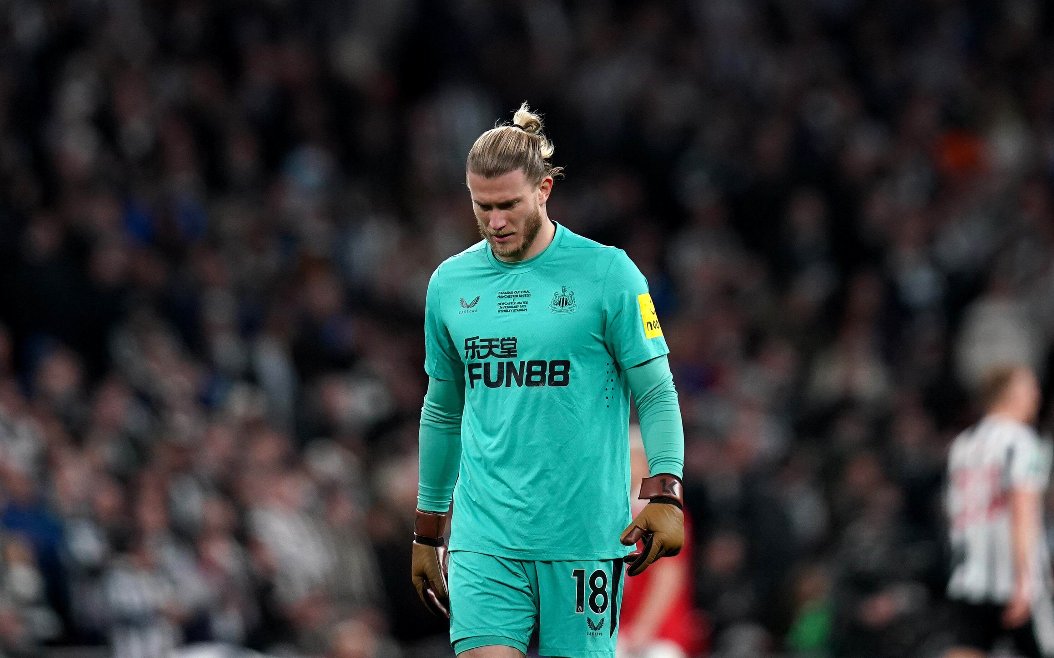Loris Karius jugó la final de la Carabao Cup con el Newcastle.(Photo by John Walton/PA Images via Getty Images)