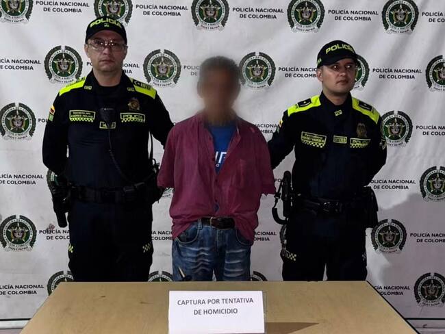 Hombre capturado por prenderle fuego a una mujer en Medellín. Foto: Policía Meval.