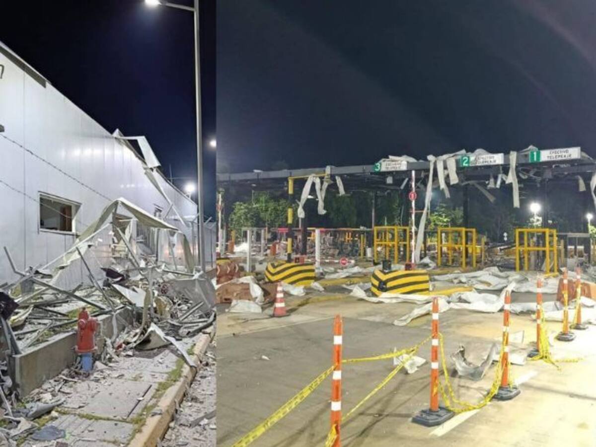 VIDEO | Así fue el atentado con explosivos que destruyó el peaje Lizama en Santander