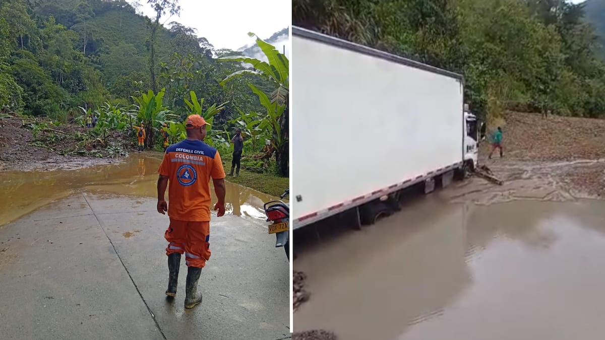 Derrumbes en la vía Panamericana Pereira - Quibdó; paso restringido a un solo carril