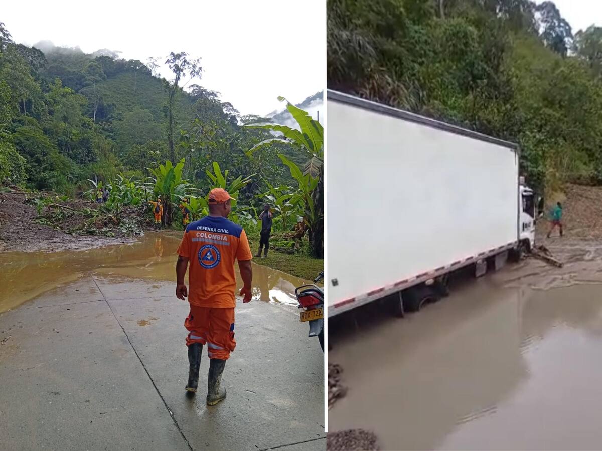 Derrumbes en la vía Panamericana Pereira - Quibdó; paso restringido a un solo carril