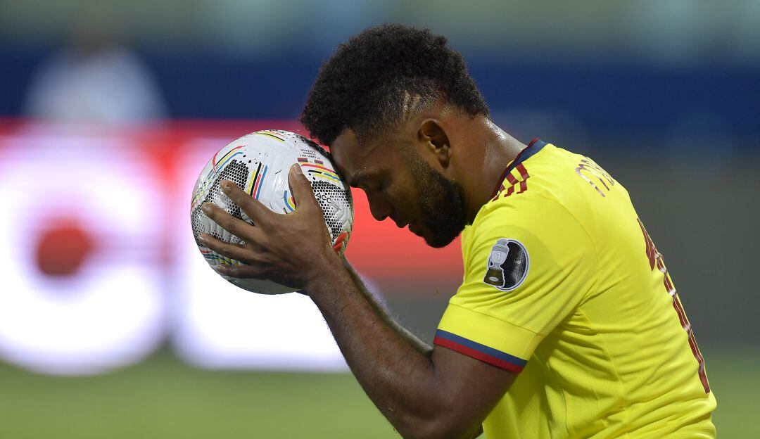 Miguel Ángel Borja, autor de los dos goles en le priemr tiempo ante Chile