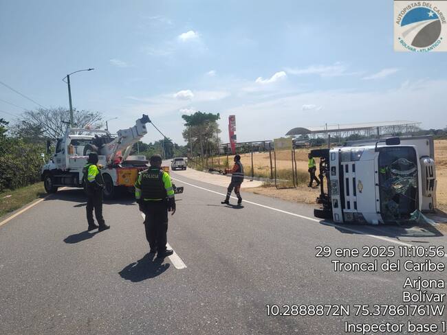 Una persona herida en accidente de tránsito en la Troncal de Occidente cerca de Arjona