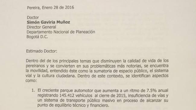El alcalde busca que los recursos que se destinen del gobierno nacional al cable aéreo se administren con el Infi Pereira.