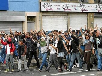 Marchas en Bogotá. Foto: Colprensa