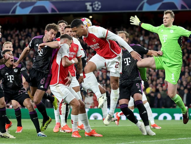 Duelo entre Arsenal y Bayern Múnich en Champions League. EFE/EPA/ANDY RAIN