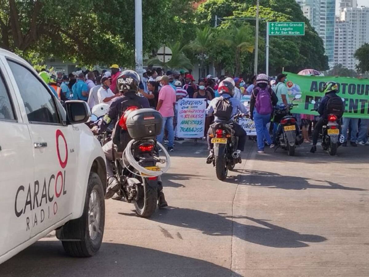 Servidores turísticos bloquearon entrada a Bocagrande