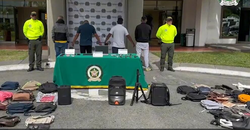 Cuatro capturados de la banda "los ultra" Foto Cortesía Policía Quindío