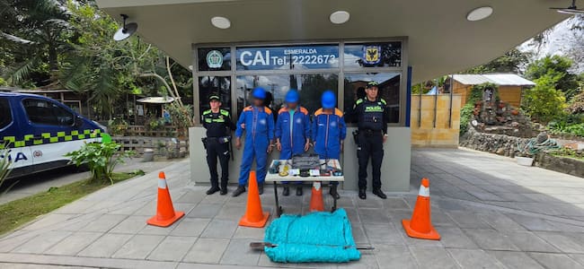 Capturan a falsos operarios que robaban infraestructura de telecomunicaciones en Teusaquillo. Foto: Policía Metropolitana