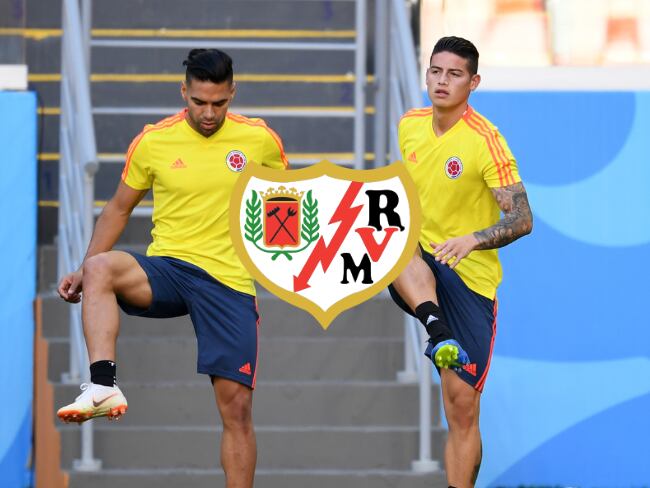 Falcao junto a James Rodríguez, dos jugadores con paso pro Rayo Vallecano / Getty Images