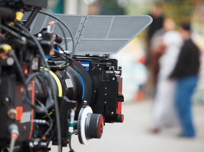 Filming with professional camera