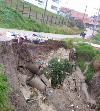 Derrumbe en Cazuca. Foto: Vicky Rodríguez.