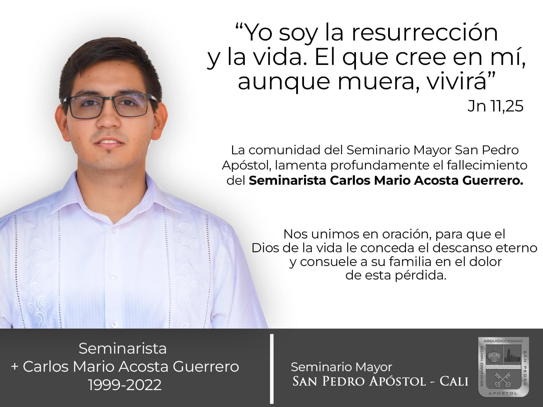 Seminarista Carlos Mario Acosta / Arquidiócesis de Cali