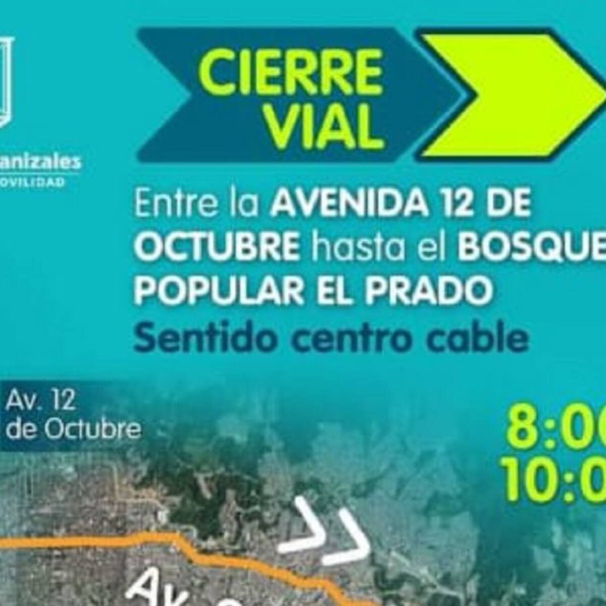 Cierres viales este domingo por carrera atlética en Manizales