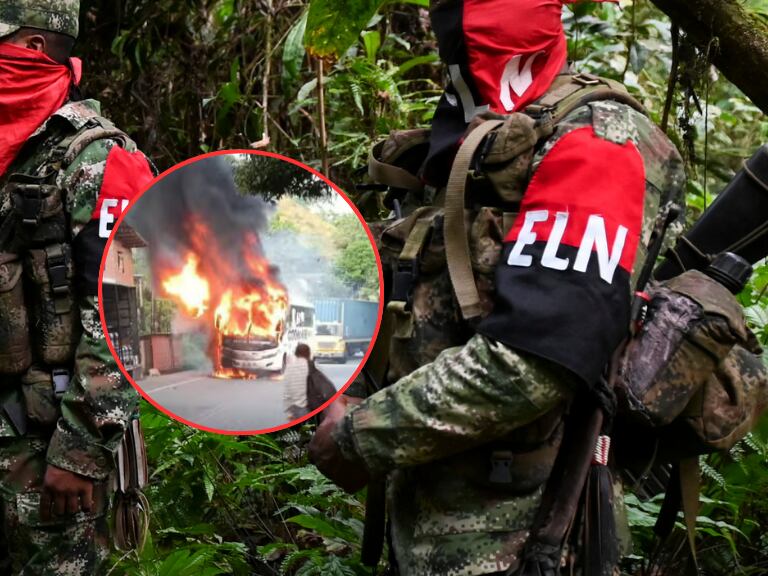 ELN quemó un bus de la empresa Coonorte en Valdivia, sector La Paulina.