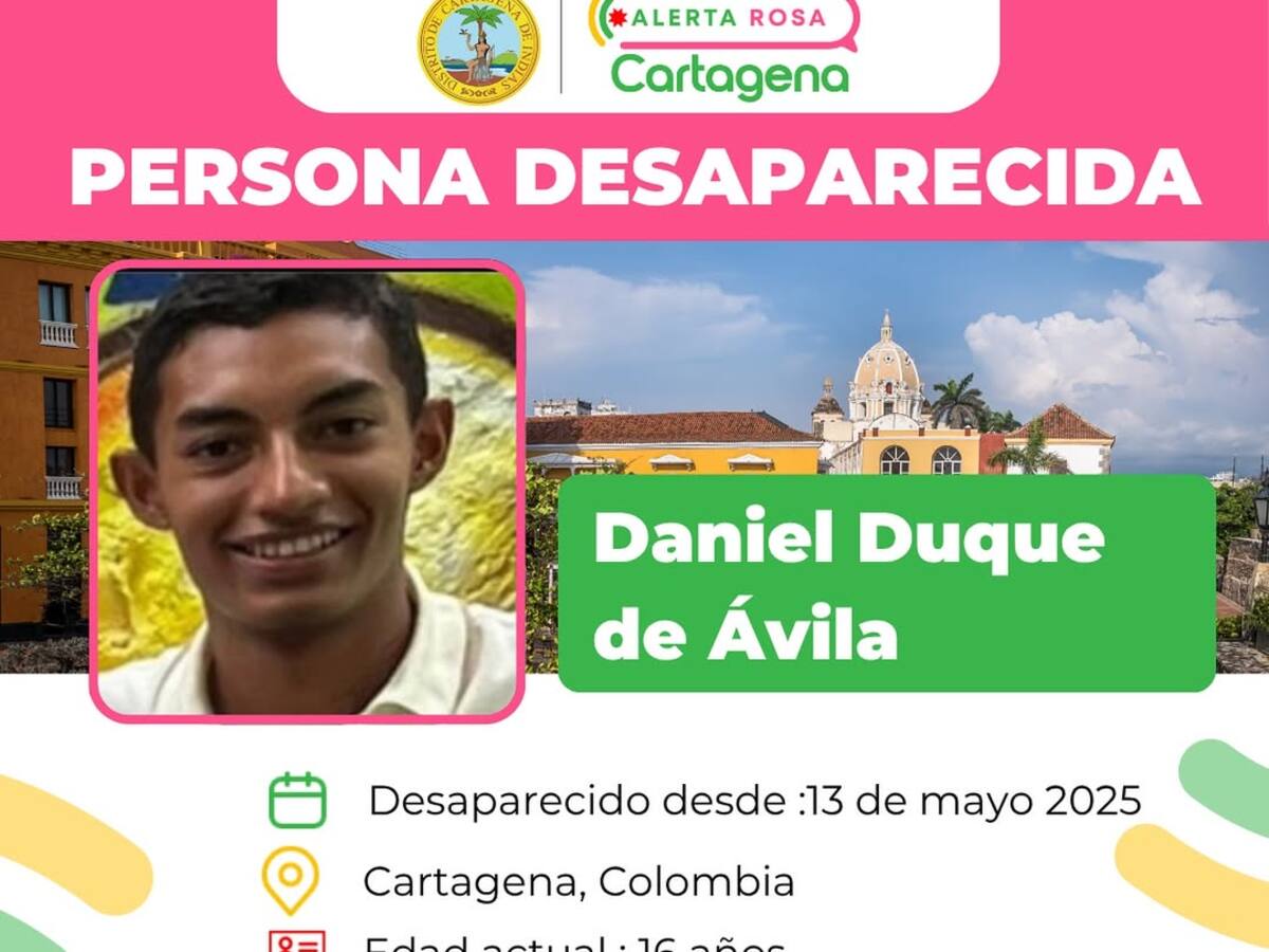 Estudiante desapareció en Cartagena: desde el 13 de mayo no hay noticias sobre su paradero