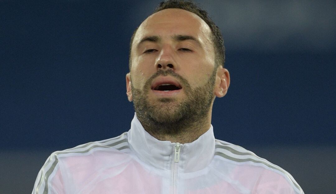 David Ospina cantando el himno nacional durante la Copa América 2021