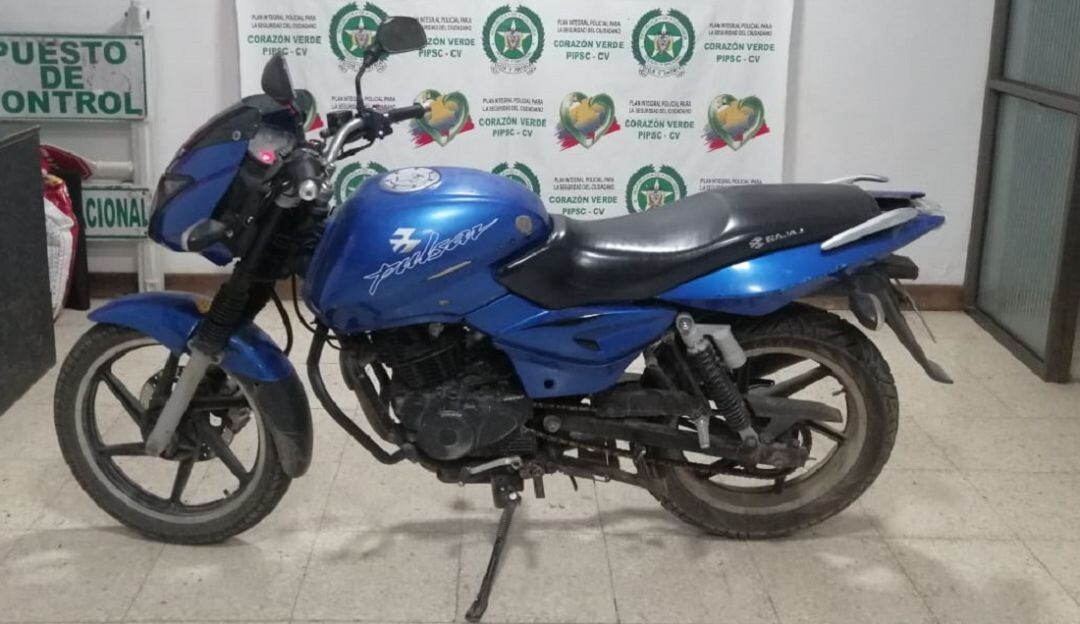 Moto recuperada en Caldas