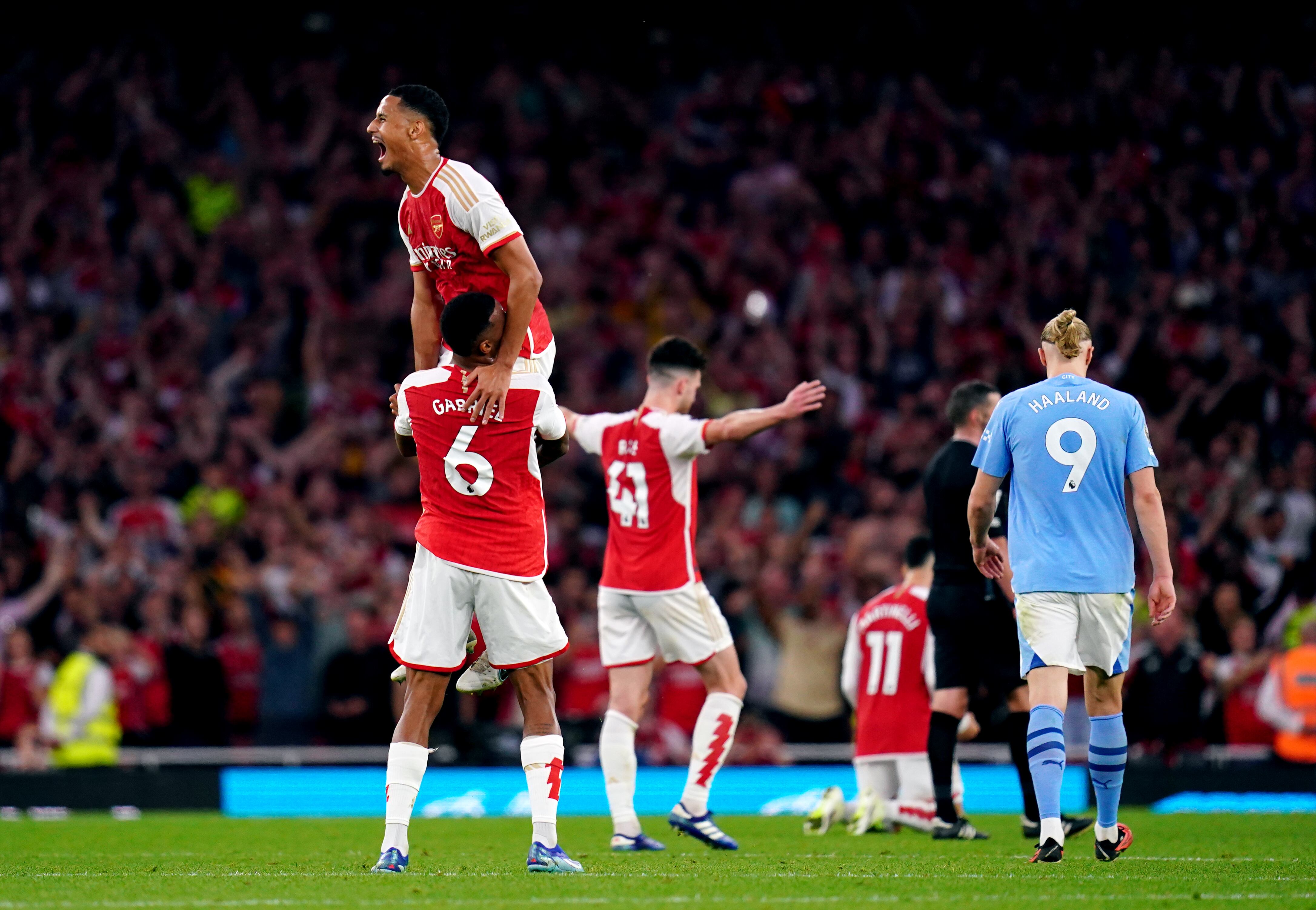 Arsenal celebrando su victoria ante el Manchester City (Photo by John Walton/PA Images via Getty Images)
