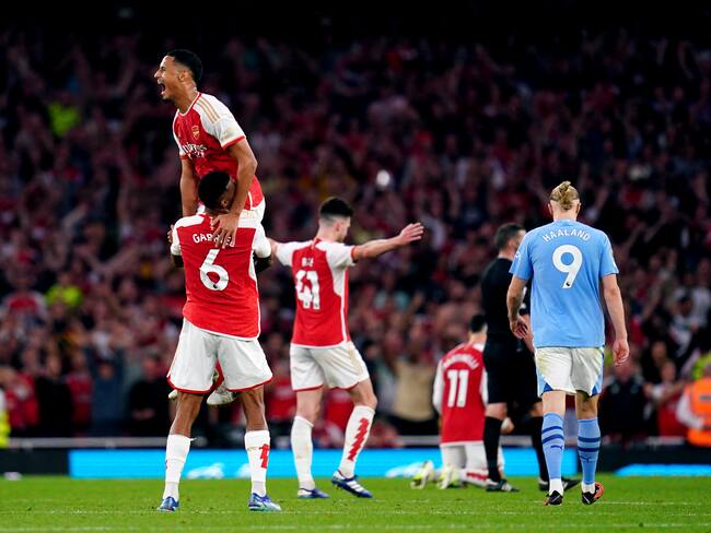 Arsenal celebrando su victoria ante el Manchester City (Photo by John Walton/PA Images via Getty Images)
