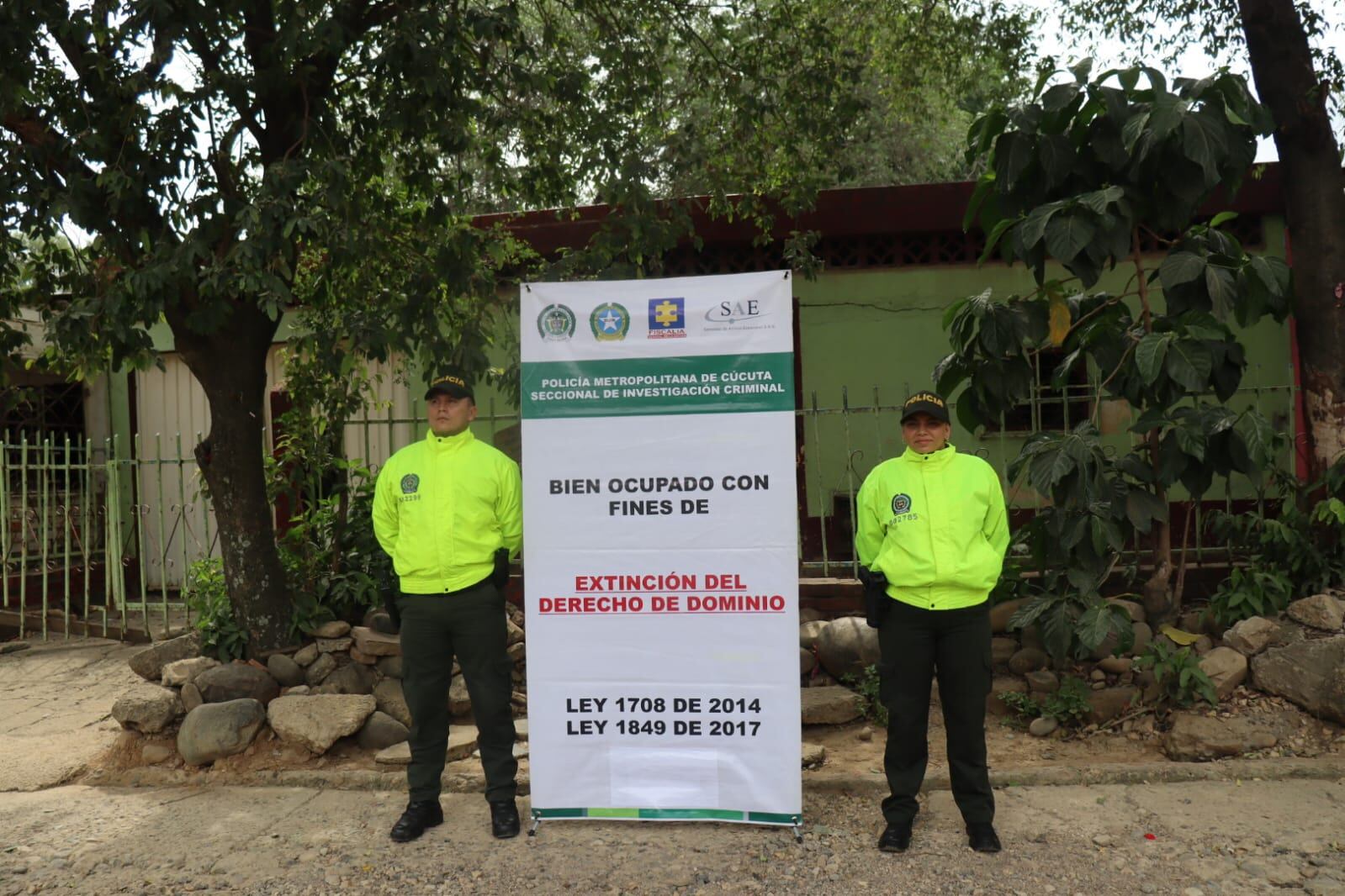 Extinción de dominio a bienes inmuebles de alias “Porras” en Cúcuta. / Foto: MECUC.