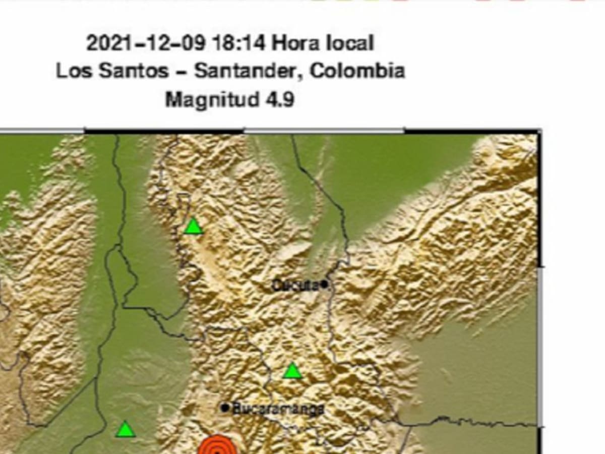 Sismo de 4.9 sacudió Santander este jueves